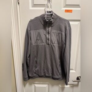 Armani Exchange Gray Half-Zip Pullover Sweatshirt